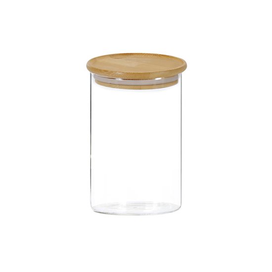 Tarro de almacenamiento, vidrio, 800ml, con tapa de bambú - Kesper