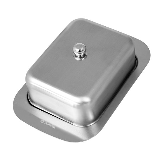 Butter dish, stainless steel, 18.5 x 12.3 cm - Zokura