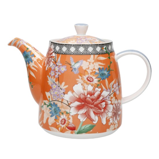 Teapot with infuser, porcelain, 1L, Coral - London Pottery