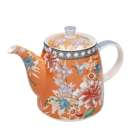 Teapot with infuser, porcelain, 1L, Coral - London Pottery