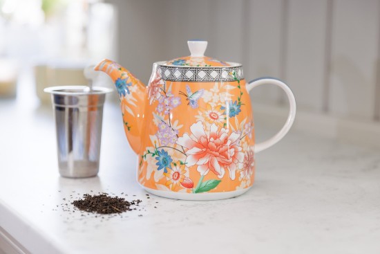 Theepot met infuser, porselein, 1L, Coral - London Pottery