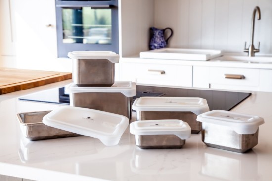 Roestvrijstalen voedselcontainer, 11 × 15 × 9 cm, MasterClass assortiment – made by Kitchen Craft