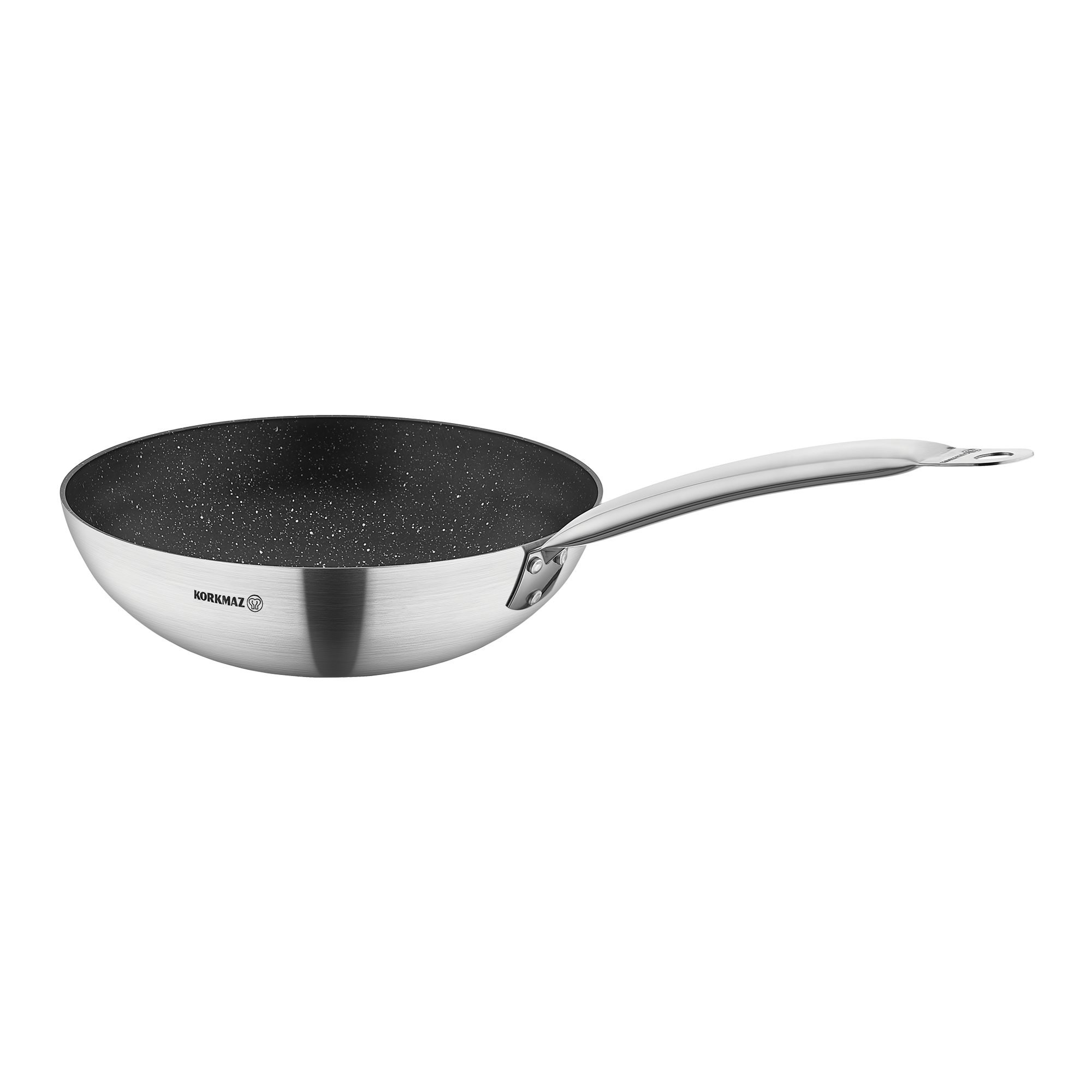 Padella wok antiaderente, acciaio inossidabile, 30 cm/4,3 l, Proline  Gastro - Korkmaz