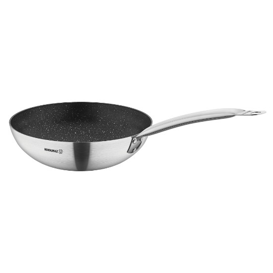 Neprideganti wok keptuvė, aliuminio, 32cm/5L, "Proline Gastro" - Korkmaz