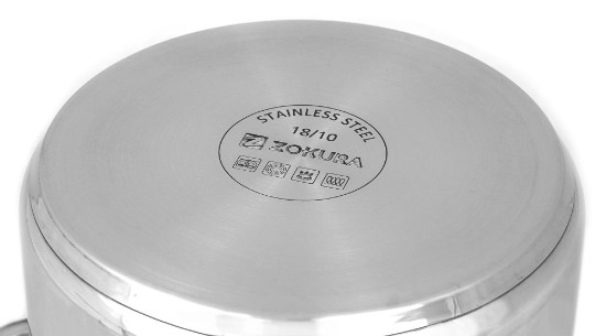 Borma tat-tisjir tal-għaġin, b'2 qfief, stainless steel, 22cm/6L - Zokura