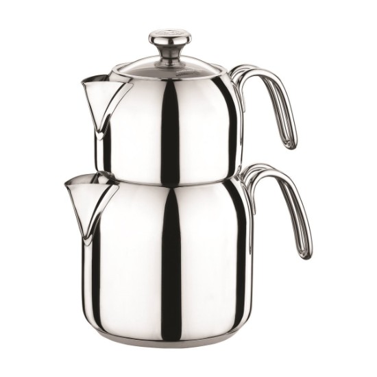 Double Turkish teapot, stainless steel, Alia - Korkmaz | KitchenShop