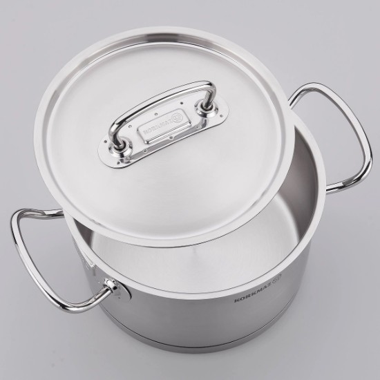 Cooking pot with lid, stainless steel, 20cm/5L, "Proline" - Korkmaz