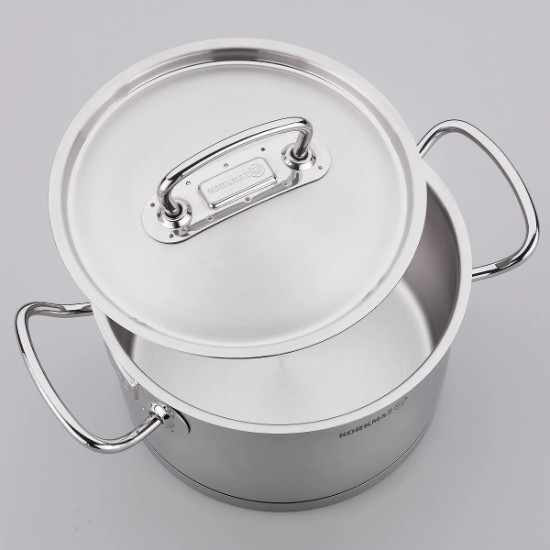 Stainless steel cooking pot, with lid, 20cm/9L, 