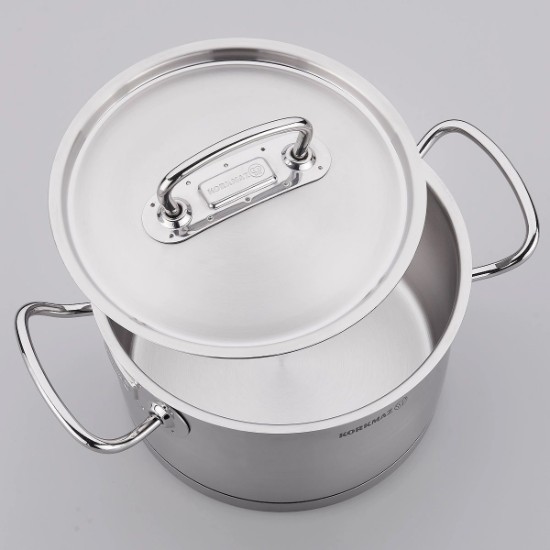 Stainless steel cooking pot, with lid, 24cm/14.5L, "Proline" - Korkmaz