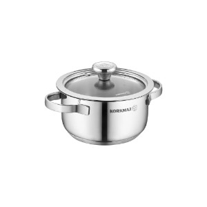 Casseruola in acciaio inossidabile, con coperchio, 12cm/0.75L, "Minika" - Korkmaz