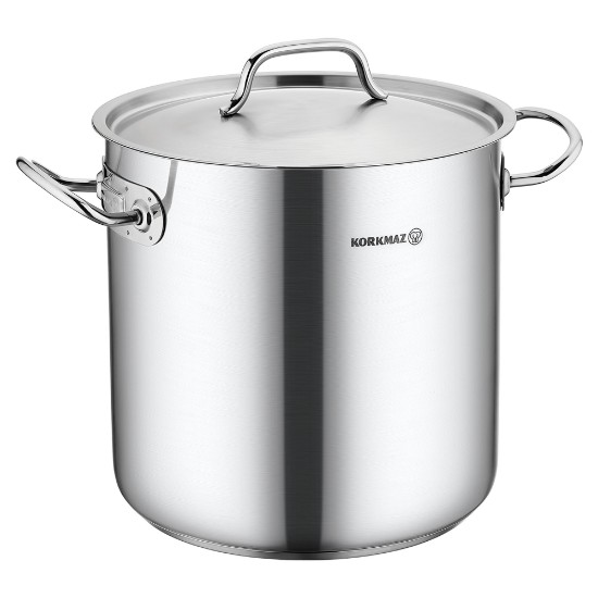 Stainless steel stockpot, with lid, 33cm/33.5L, "Proline Gastro" - Korkmaz