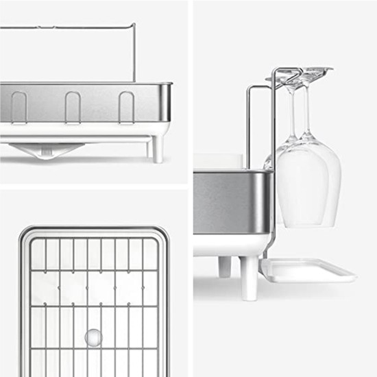 Dish drying rack, stainless steel, 56.6x51.4x29.2 cm - simplehuman