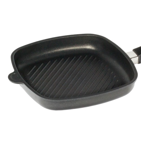 Square grill pan, aluminum, 26 x 26 cm - AMT Gastroguss