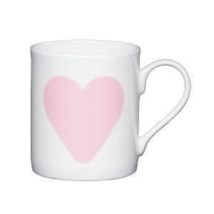 "Big pink heart" mug, porcelain 250 ml - by Kitchen Craft
