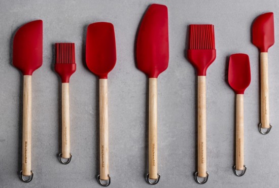 Spatula le haghaidh fuidrimh scríobadh, silicone, 'Empire Red' - KitchenAid