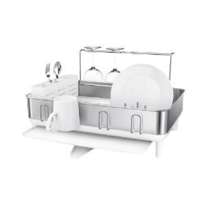Dish drying rack, stainless steel, 56.6x51.4x29.2 cm - simplehuman