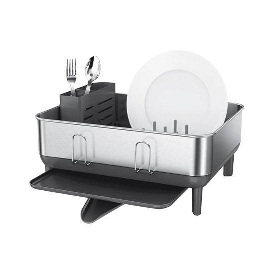 Dish drying rack, stainless steel, 39.4x38x19 cm - simplehuman