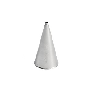 Straight-tipped pastry nozzle, stainless steel, 2 mm - de Buyer