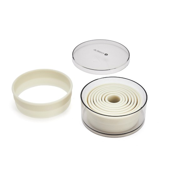 Set van 9 patisserievormpjes, rond, 5 cm - merk "de Buyer"