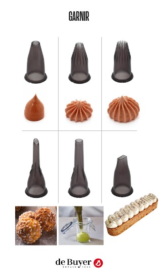 Conjunto "Garnir" de 6 bicos de pastelaria, tritan - marca "de Buyer"