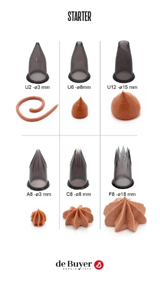 "Starter" set de 6 douilles pâtissières, tritan - marque "de Buyer"