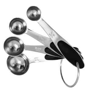 Set of 4 measuring spoons, stainless steel - Zokura