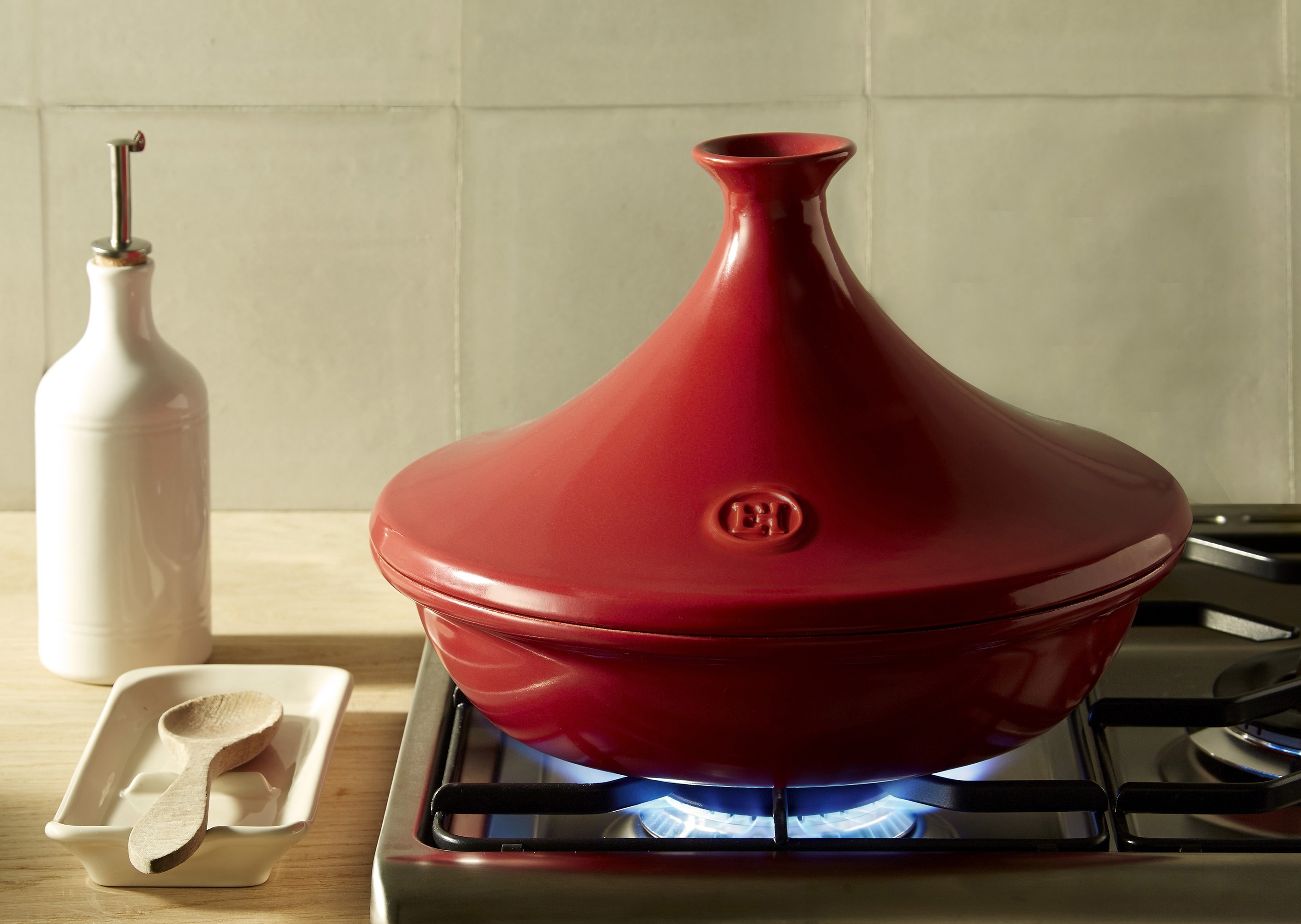 Ceramic cooking pot, 28 cm/5.3L, Burgundy - Emile Henry