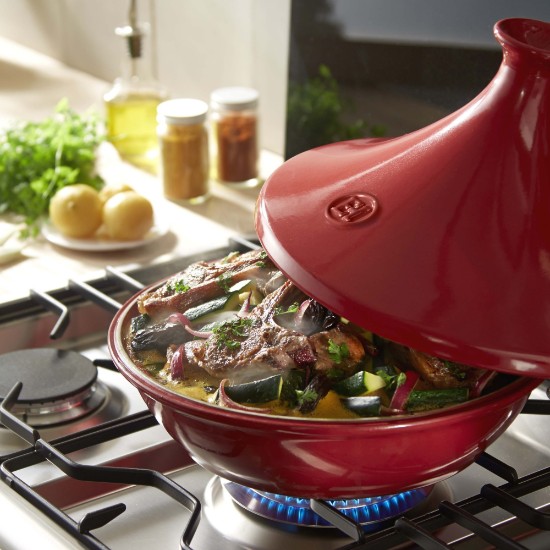 Tajine, ceramic, 32 cm/3 l, Burgundy - Emile Henry