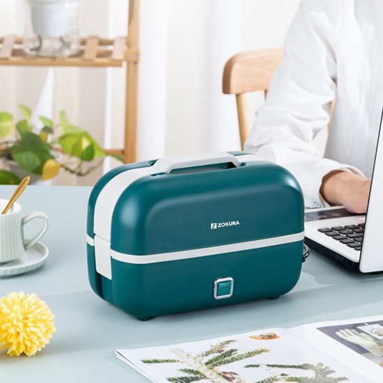 Multifunction 3-in-1 electric lunch box, 230W, Green - Zokura