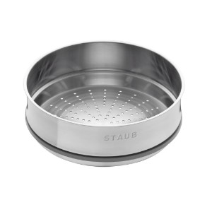 Pentola Cocotte in ghisa, con accessorio per cottura a vapore, 24cm/3,79L, White Truffle - Staub