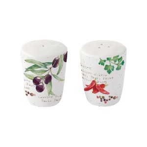 Salt shaker and pepper shaker set, porcelain, "HOME & KITCHEN" - Nuova R2S 