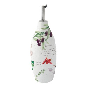 Oil / vinegar dispenser bottle, porcelain, 300 ml, "HOME & KITCHEN" - Nuova R2S