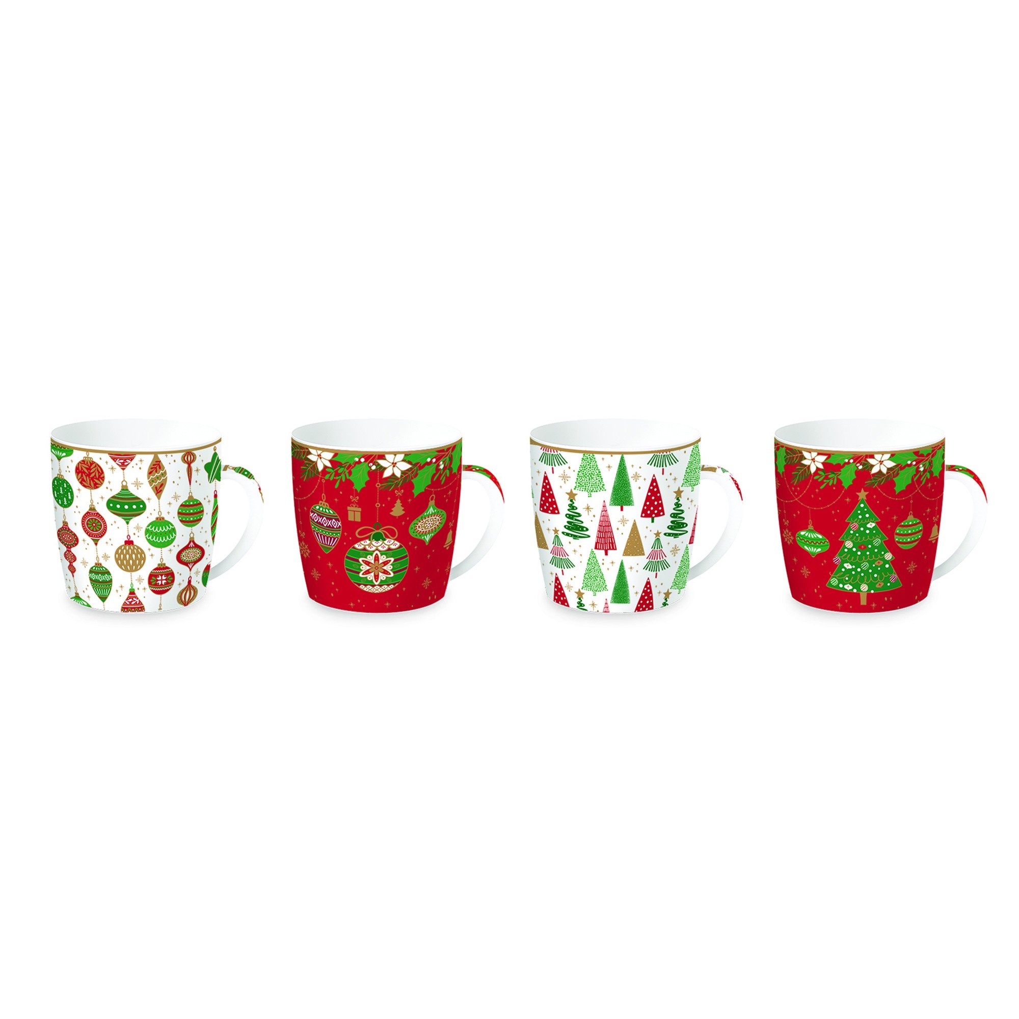 Set 4 Bicchierini Caffè 100 Ml Jingle Bells