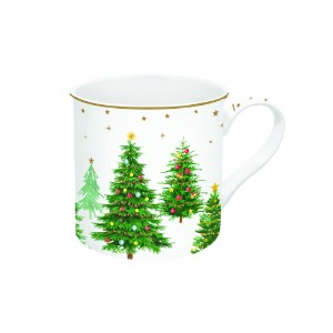 Porcelanasta skodelica, 300 ml, "Festive TREES" - Nuova R2S