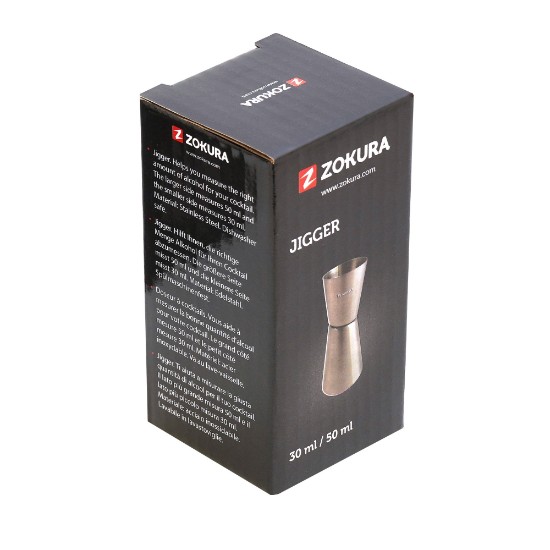 Doppio misurino graduato per cocktail (jigger), acciaio inossidabile, 30/50 ml - Zokura