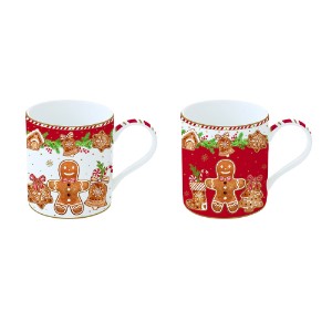 Set of 2 mugs, porcelain, 350 ml, "Fancy Gingerbread" - Nuova R2S