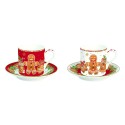 Set 2 tazze tè con piattino, porcellana, 100 ml, "Fancy Gingerbread" -