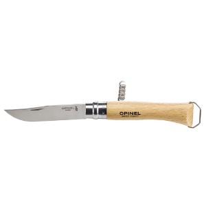 N°10 stainless steel knife, with corkscrew, 10 cm - Opinel