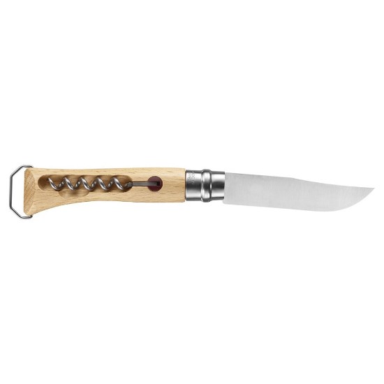 N°10 stainless steel knife, with corkscrew, 10 cm - Opinel