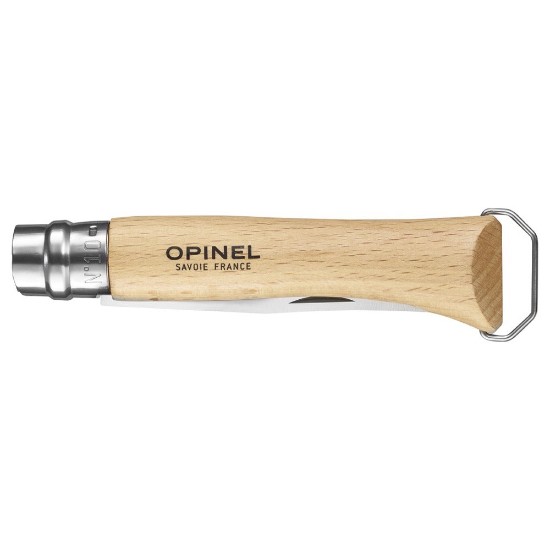 N°10 stainless steel knife, with corkscrew, 10 cm - Opinel