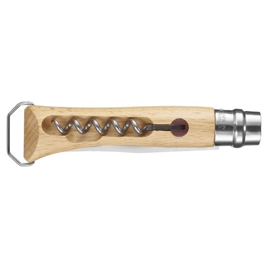 N°10 stainless steel knife, with corkscrew, 10 cm - Opinel