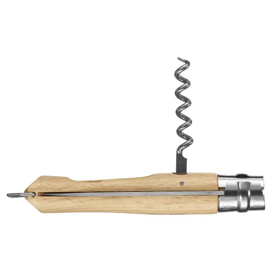 N°10 stainless steel knife, with corkscrew, 10 cm - Opinel