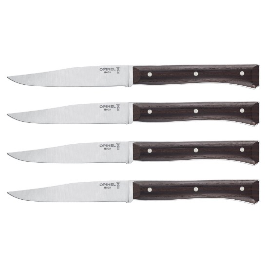 4-piece table knife set, stainless steel, 11cm, "Facette", Dark Ash - Opinel