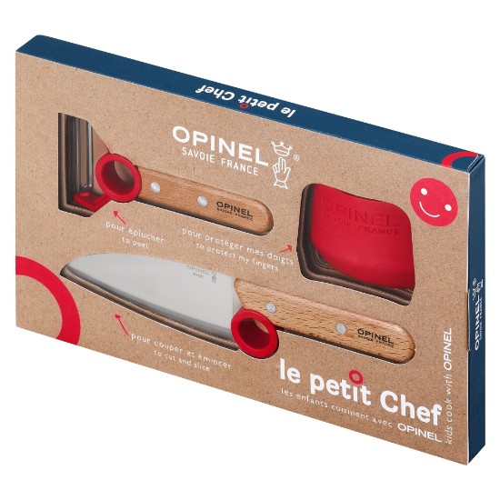 Conjunto de 3 peças para criança, "Le Petit Chef", Vermelho - Opinel