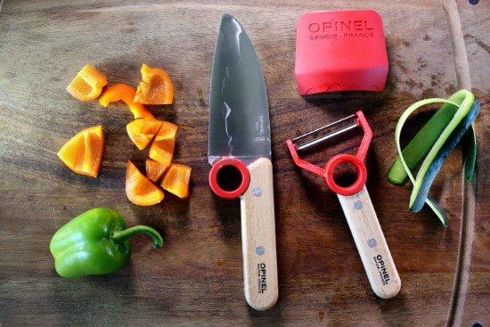 Conjunto de 3 peças para criança, "Le Petit Chef", Vermelho - Opinel