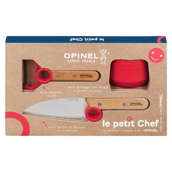 Детски комплект от 3 части "Le Petit Chef", Червен - Opinel