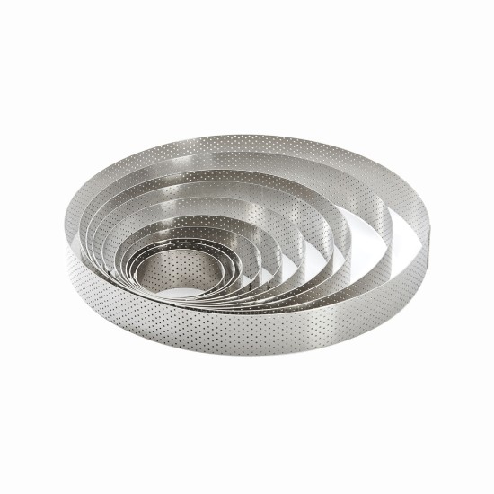 Cercle à tarte perforé, inox, 18,5 cm - de Buyer