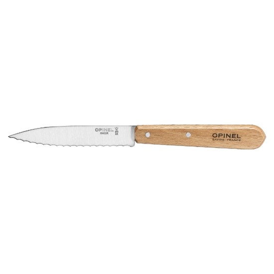N°113 serrated blade knife, stainless steel, 10 cm, "Les Essentiels" - Opinel
