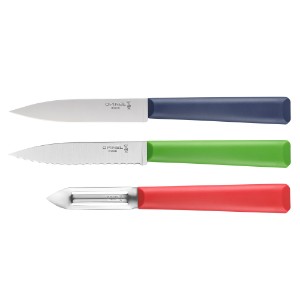 3-piece knife set, stainless steel, "Les Essentiels" - Opinel