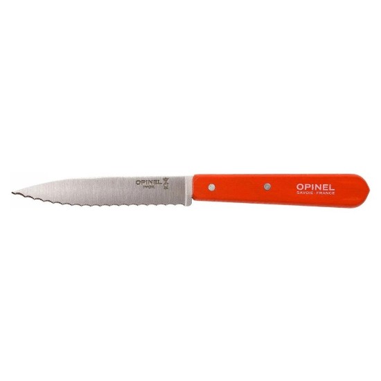 N°113 tırtıklı bıçak, paslanmaz çelik, 10 cm, "Les Essentiels", Mandarin - Opinel